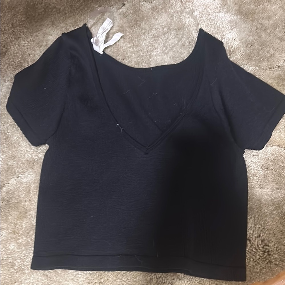 Aeropostale Black Crop Fitted Blouse